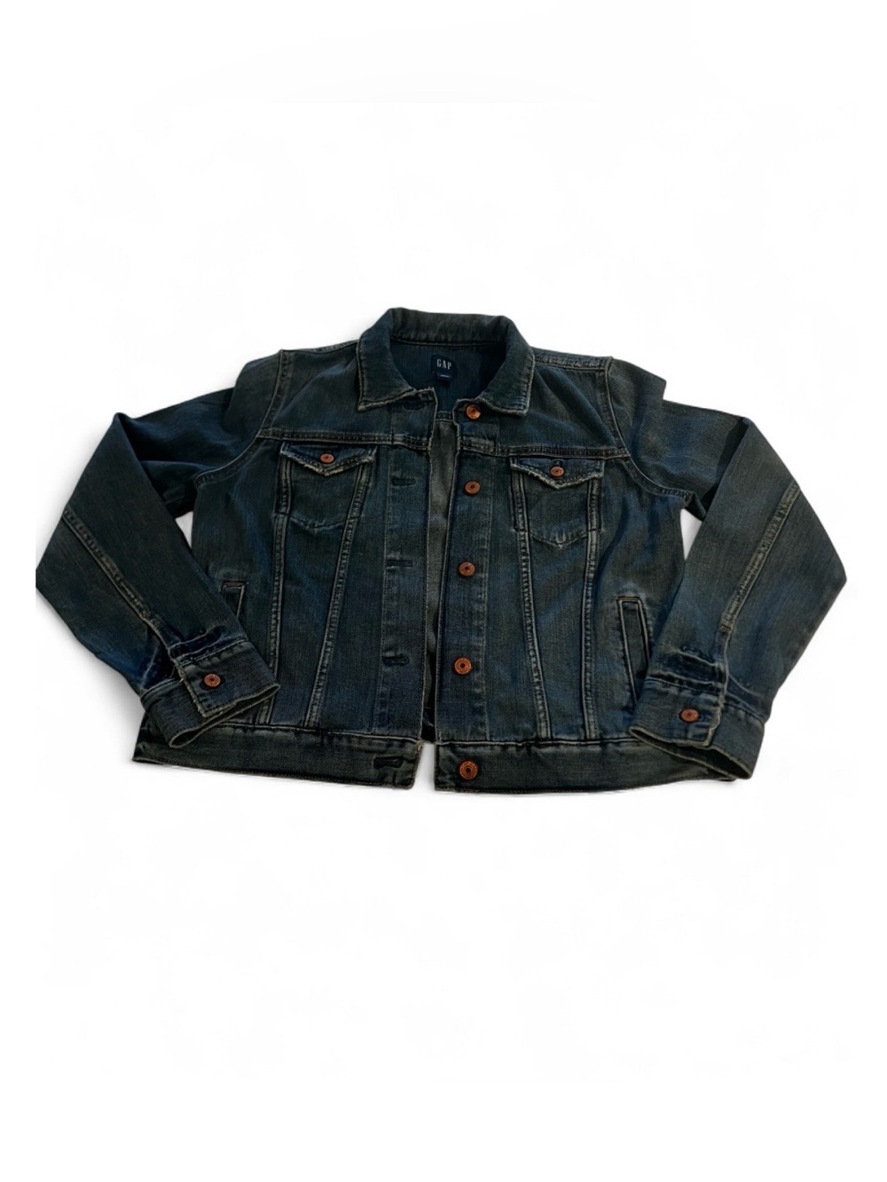 Women’ Size L Gap Distressed Icon Denim Jacket